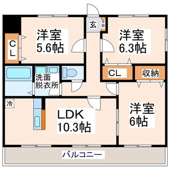 間取図 サンモール清水