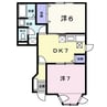 ソルジェーレ大窪 2DKの間取り