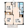 パールグリーン笹原 2LDKの間取り