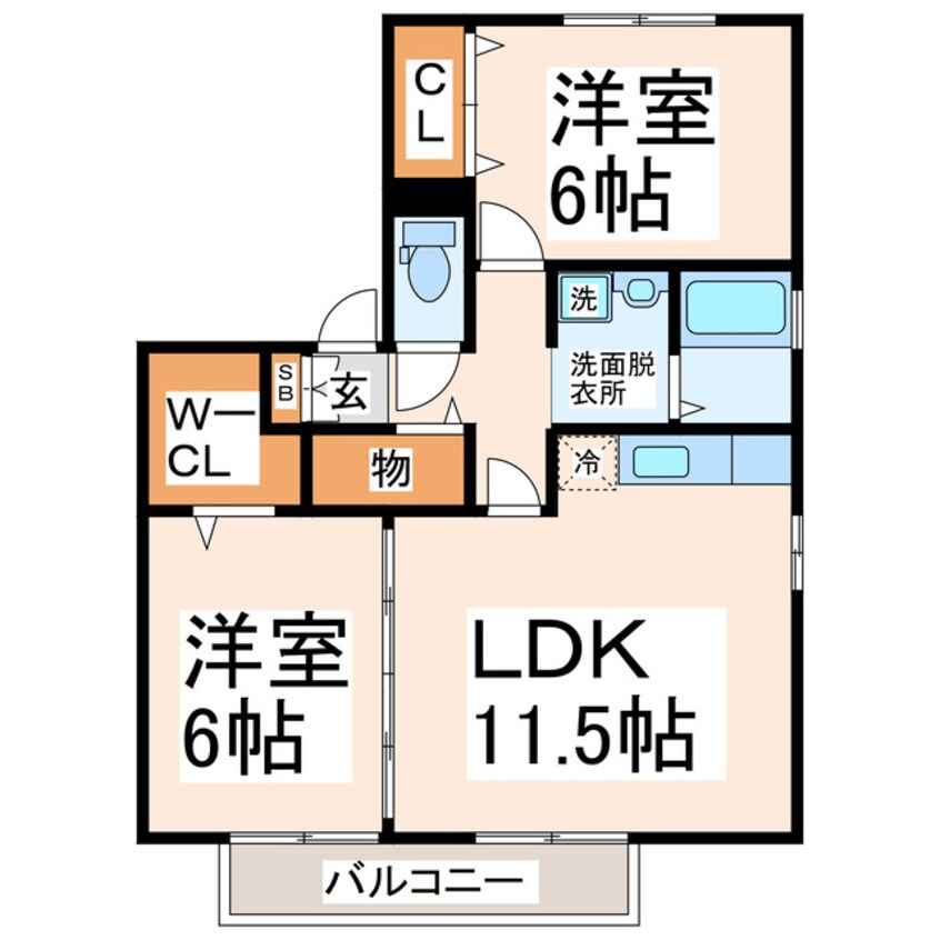 間取図 ウィルモア西梶尾