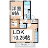 ウィルモア西梶尾 1LDKの間取り