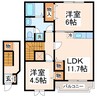 メゾンナカシマⅢ 2LDKの間取り