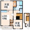 メゾンナカシマⅢ 2LDKの間取り