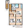 ジュネス清水 2DKの間取り