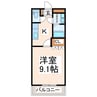 レジデンスフラワー 1Kの間取り