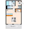 ガウディ清水東 1Rの間取り