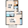 リバティコート 1LDKの間取り