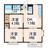 サンハイツヨシモトⅡ 3DKの間取り