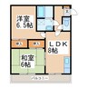 クリスタルヴィラ 2LDKの間取り