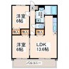 シャトー・ヴェレゾンⅠ 2LDKの間取り