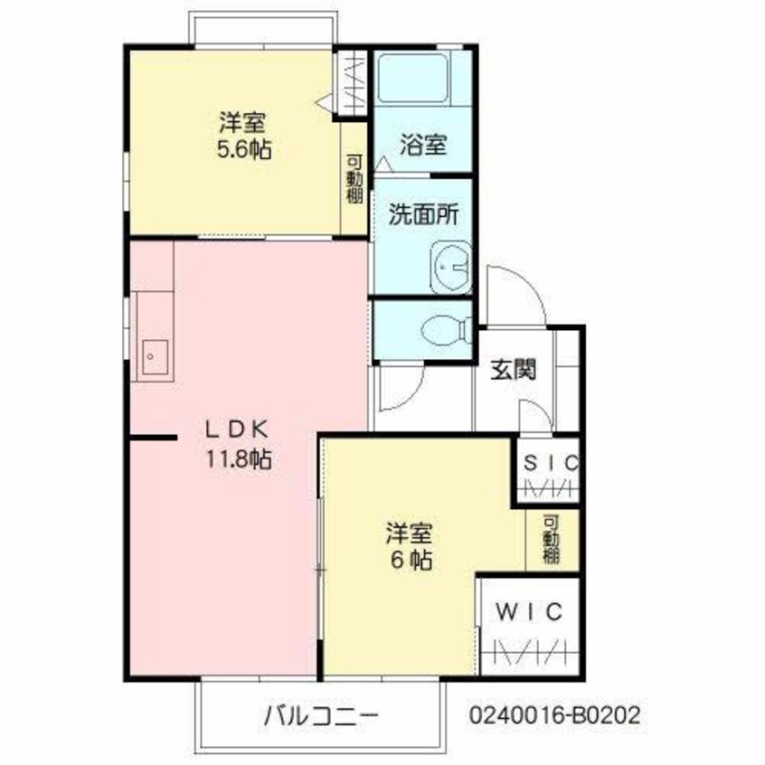 間取図 クレイン・ウイング