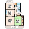ラフィーネハイツコガ 3DKの間取り