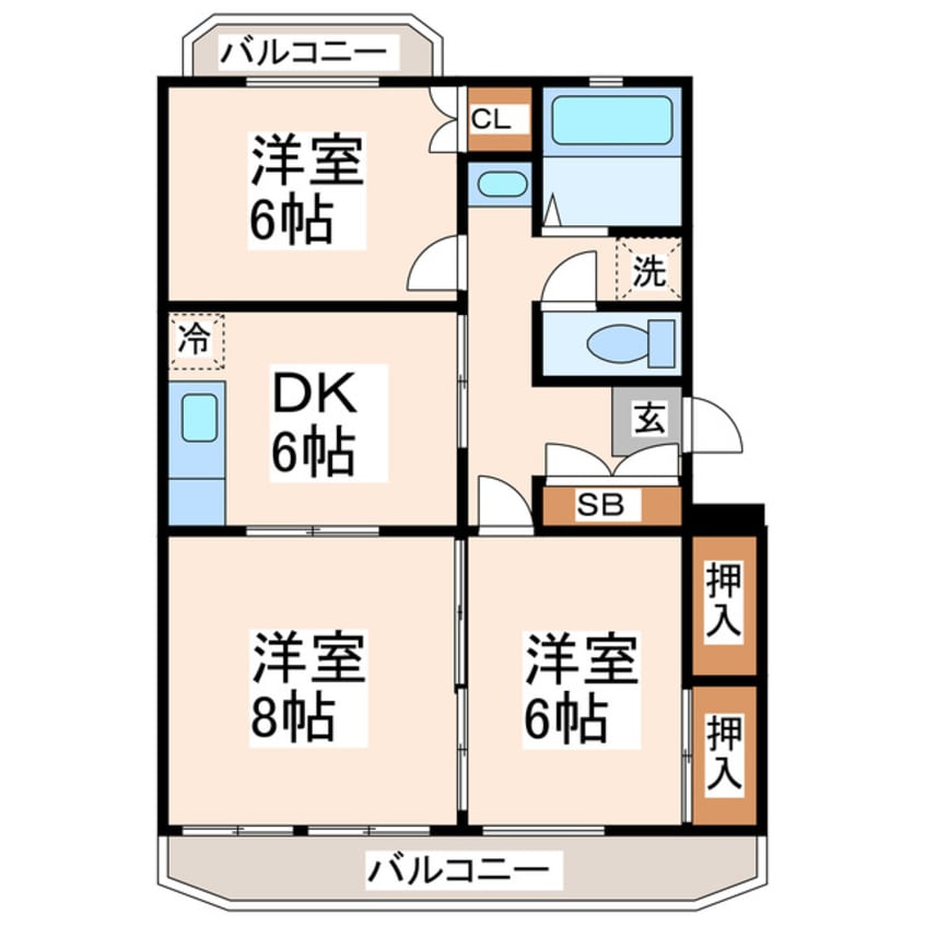 間取図 ラフィーネハイツコガ