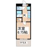 新南部館 1Kの間取り