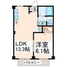 クレセントハイツ 1LDKの間取り