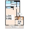 寺原サンハイツⅡ 1LDKの間取り