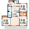 アルフラット 3LDKの間取り
