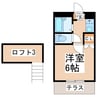 KUROKAMIⅡレジデンス 1Kの間取り