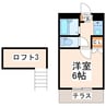 KUROKAMIⅡレジデンス 1Kの間取り