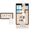 KUROKAMIⅡレジデンス 1Kの間取り