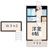 KUROKAMIⅡレジデンス 1Kの間取り