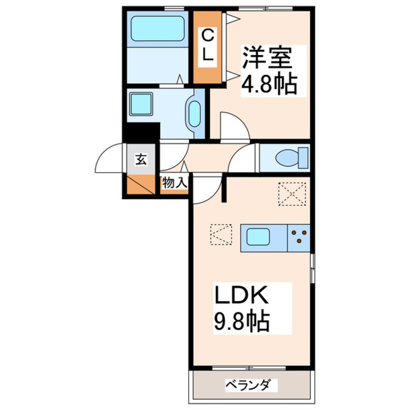 間取図 D-room渡鹿