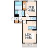 D-room渡鹿 1LDKの間取り