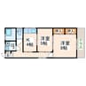 晃明貸家 2Kの間取り