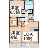 リヴェールソシア 2LDKの間取り