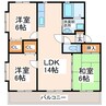 花の木二番館 3LDKの間取り