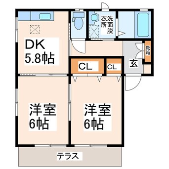 間取図 メゾンドカイロウＣ、Ｄ