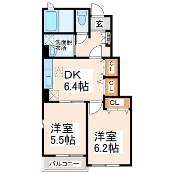 間取図 グローリーラビーンＡ