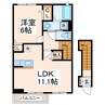 プラムハイム東町 1LDKの間取り