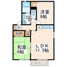 クロノス27飛田Ａ・Ｂ 2LDKの間取り