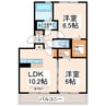 プレル八景水谷 2LDKの間取り
