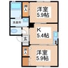 パークサイド妙泉寺 2Kの間取り