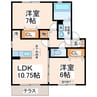 メゾン・ラフィーネ 2LDKの間取り