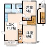 ヒルズハウス 2LDKの間取り