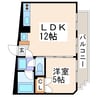 シハラマンションコルティーレ 1LDKの間取り