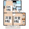 ウィルモア輝 2DKの間取り