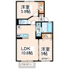 ディールーム清水東町 2LDKの間取り