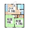 ハイツ万石 2DKの間取り