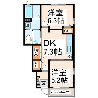 間取図 ヴィラ・メリディオⅠ・Ⅱ