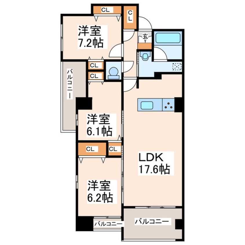 間取図 S.PROUD水前寺駅前