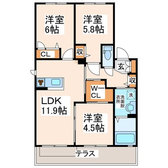 間取図 ソフィア梶尾Ｃ・Ｄ
