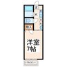 エントピア黒髪 1Kの間取り