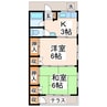 古閑アパート(黒髪1丁目) 2Kの間取り