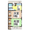 古閑アパート(黒髪1丁目) 2Kの間取り