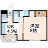 レジデンス和光 1DKの間取り
