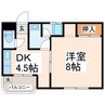 レジデンス和光 1DKの間取り
